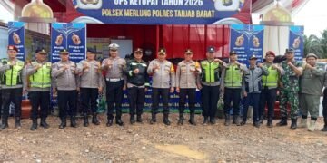 Kapolres Tanjab Barat Bersama Jajaran tinjau Pos pelayanan OPS Ketupat di Polsek Merlung