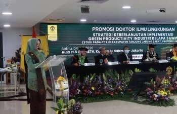 BUPATI ANWAR SADAT HADIRI PROMOSI DOKTOR DI UI HASIL RISET SAWIT TANJAB BARAT JADI ACUAN